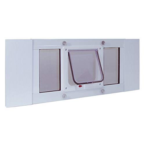 Adjustable Aluminum Sash Window Pet Door - Fits 33" - 38" Windows