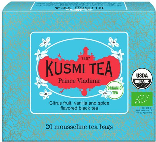 Kusmi Tea Biologische zwarte thee Prince Volodymyr – 20 mousseline theezakjes