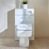 Hudson Reed Meuble WC avec cuvette Exton - Blanc - 50 cm - Bouton de chasse d'eau chromé - Cluo
