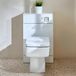 Hudson Reed Meuble WC avec cuvette Exton - Blanc - 50 cm - Bouton de chasse d'eau chromé - Cluo