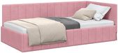 vidaXL Hoekbedframe Roze 90 x 190 cm Fluweel