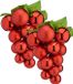Krist+ Kerstornament druiventros - 2 stuks - rood - 33 cm - kunststof