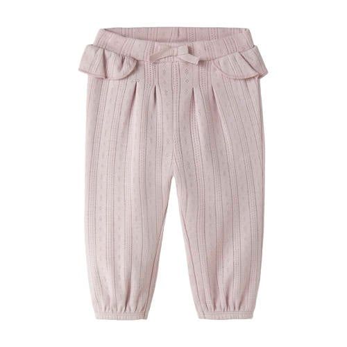 GUPPY BABY katoenen babybroek met ruches - lichtroze