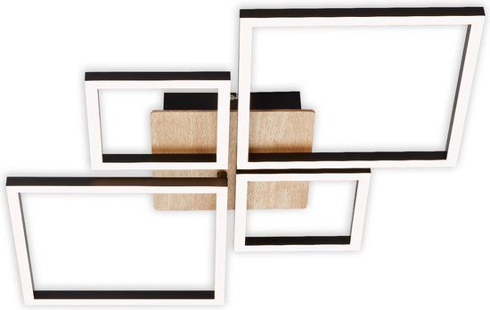 Briloner FRAME LED Plafondlamp - Zwart - 48W - Dimbaar - Draaibaar - 75x75cm