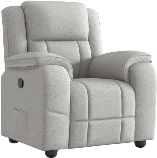 vidaXL Fauteuil verstelbaar stof wolk grijs
