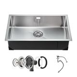 VEVOR Keukenspoelbak Enkele Bak Inbouwspoelbak Rvs 70x43x19cm Onderbouw