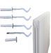 4 x universele design-radiatorwandhouder (wit) met bevestigingsset