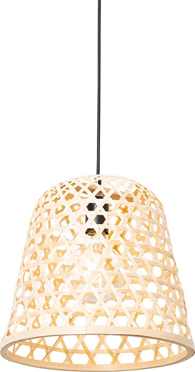 QAZQA Rayan Hanglamp - Ø 30 cm - Naturel - Bamboe
