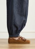 Manfield Loafers en dames van suède en bont cognac maat 40