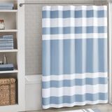 Madison Park Douchegordijn, wafelweefsel, stoffen douchegordijn met 3M Scotchgard-vochtregulatie, premium spa-kwaliteit, moderne douchegordijnen voor badkamer, 183,9 x 213,4 cm, blauw