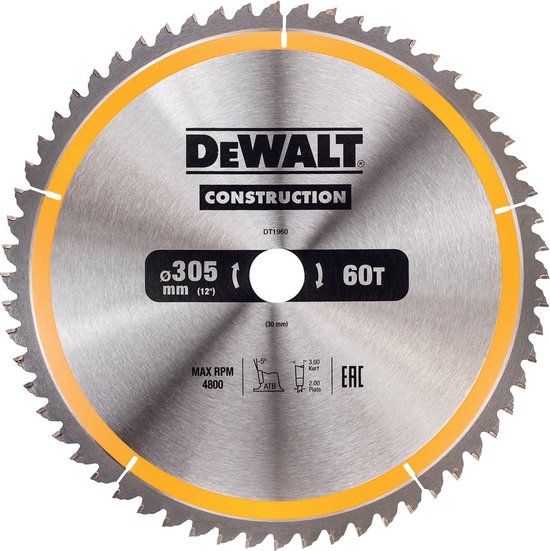 DeWalt Accessoires Cirkelzaagblad 305x30x60t - DT1960-QZ
