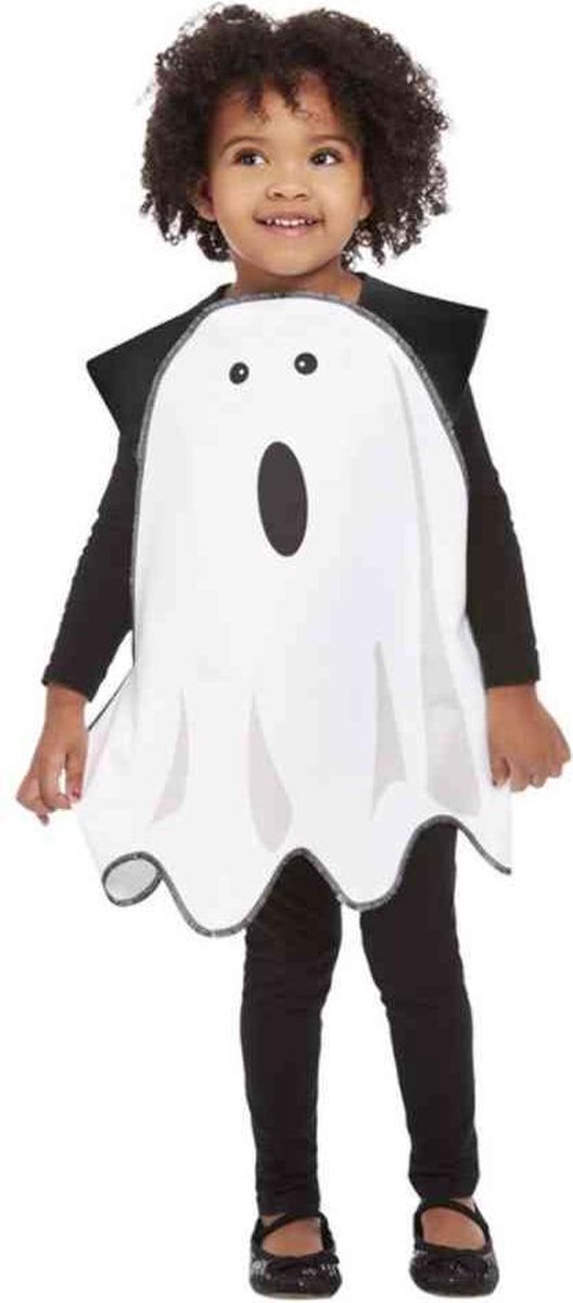 Smiffys Kinder Kostuum -Kids tm 2 jaar- Toddler Ghost Tabard Wit