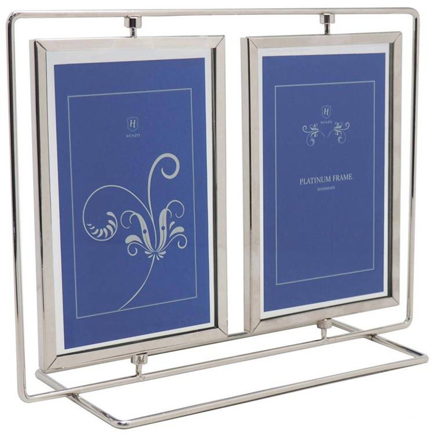Henzo fotolijst - platinum double swing - collagelijst voor 2 foto's - fotomaat 10x15 cm - zilver