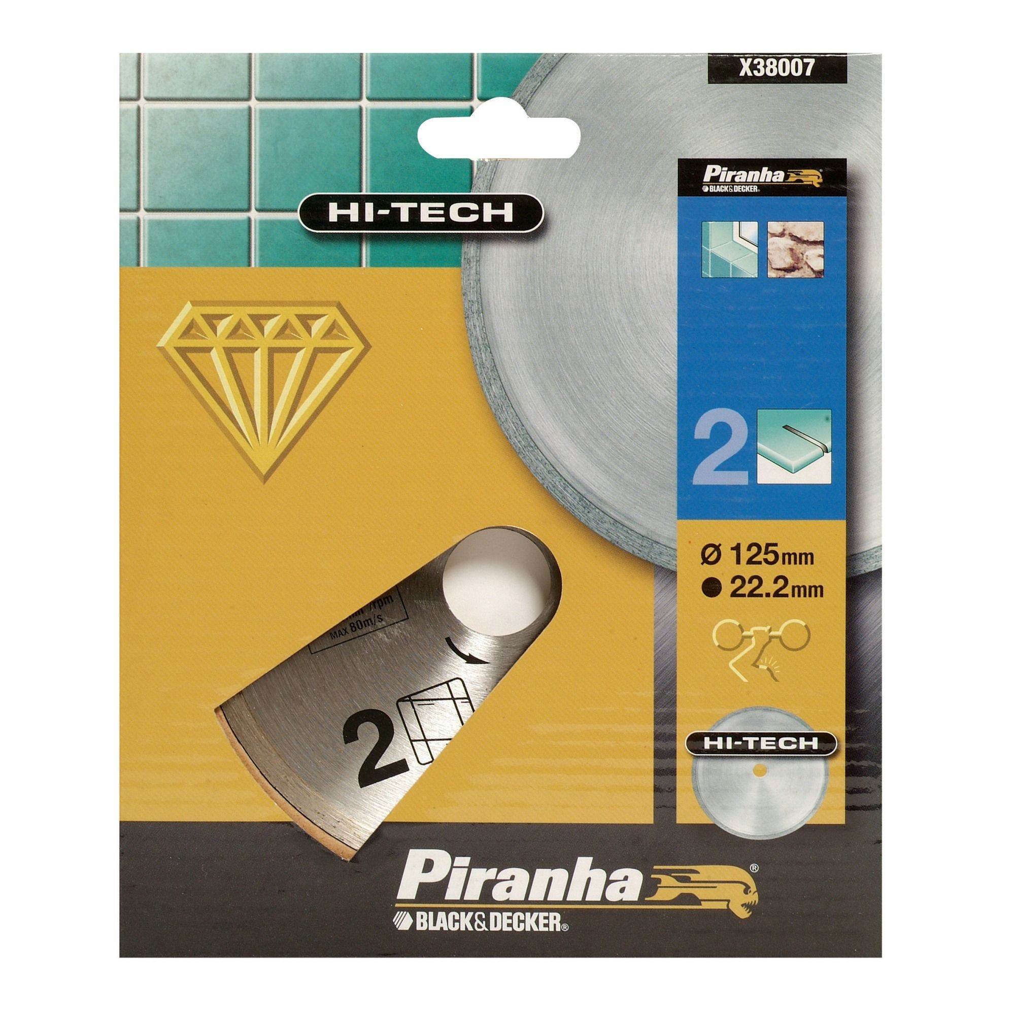 Piranha Panda Piranha Diamantblad volle rand, 125mm. - nr. 2 HI-TECH X38007