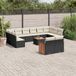 Maison Exclusive - Ensemble de jardin, 13 pièces, avec coussins, noir, en polyrotin