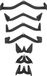 Accessoires pour l'exercice du grand dorsal (tirage vertical) - Set de 7 poignées pour appareil à câbles - Capacité de charge : 300 kg - Différents types de poignées - Adapté pour salle de sport à domicile - Entraînement du dos - Noir