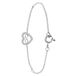 Lucardi Dames Armband hart met infinity en zirkonia - 925 Zilver - 18 cm