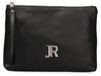 John Richmond Dames Clutch Sauvage Leer met Rits en Afneembare Schouderband Black and Gold UNICA 24x18x3 cm JR-W-1244M-JR-SA-BLACK-GOLD