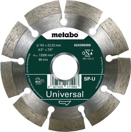 Metabo accessoires Metabo Diamantschijf SP-Universal | Ø 115x22,23 mm | blister