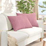 vidaXL - Zitkussens - 2 stuks - Roze - 70 x 50 cm - Corduroy stof