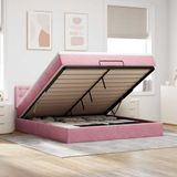 vidaXL - Ottoman bed with mattress 160x200cm velvet pink