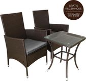 MonsterShop Jardí bistroset - bruin - 3-delig - inclusief regenhoes