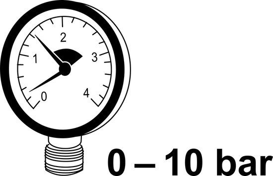 KIRCHHOFF manometer radiale aansluiting 0-10 bar 63 mm, 1/4"BU