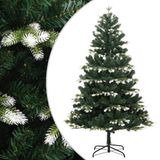 vidaXL Kunstkerstboom met scharnieren en sneeuw 210 cm