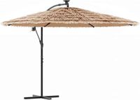 vidaXL Parasol met LED's en stalen paal 269x269x235 cm bruin