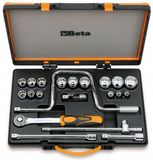 Beta 15-delige doppenset 1/2" met toebehoren in metalen koffer