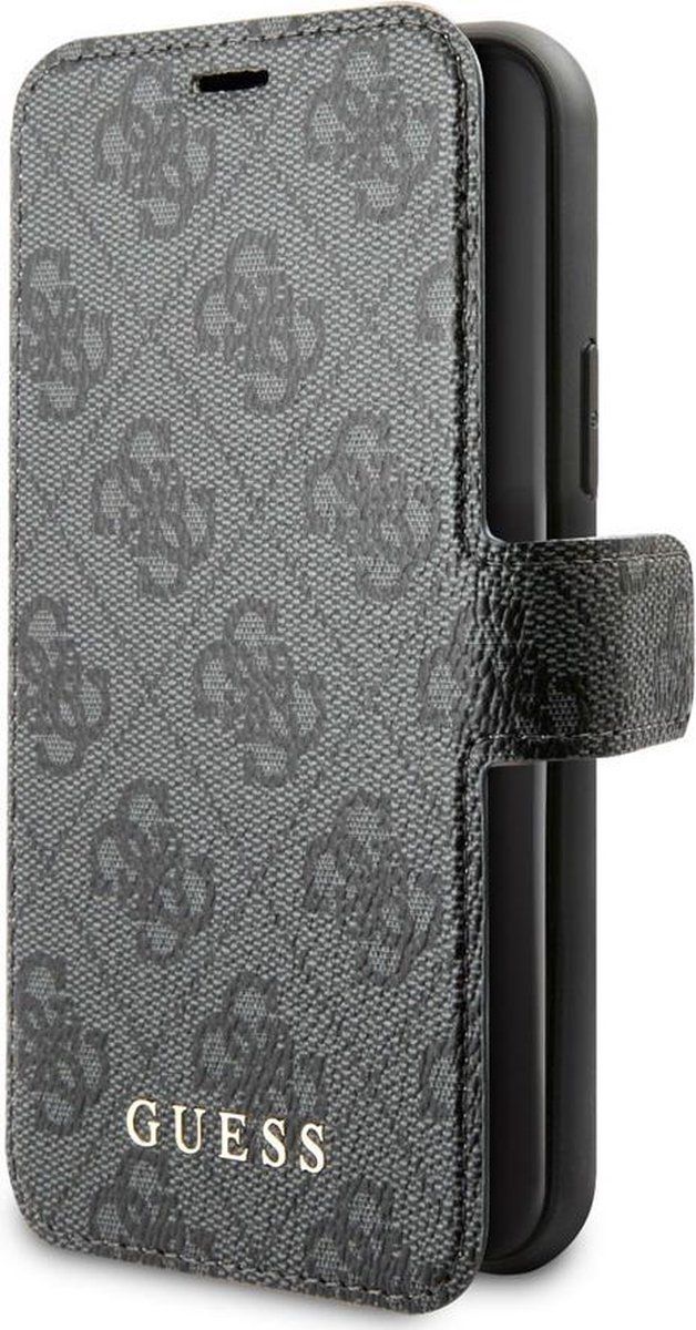 Guess iPhone 11 Pro Bookcase hoesje - Effen Grijs - Kunstleer