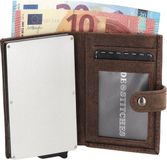 Hide & Stitches Idaho Safety Wallet - 100% Leder - Pasjeshouder - Donkerbruin