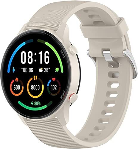 Chainfo compatibel met Xiaomi Haylou RT LS05S / Mi Watch Sport/Mi Watch Color Watch Strap, Premium Soft Silicone Watch Band Replacement Wristbands (Pattern 8)