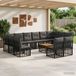 Maison Exclusive - Ensemble de jardin extérieur, 13 pièces, 12 places, noir et gris foncé