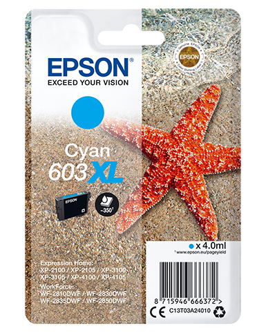 Epson 603XL Cyaan inktcartridge - C13T03A24020 - XL