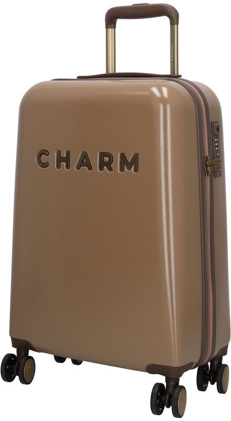 Charm London Capetown Koffer 20 Inch - Handbagage - Hardcase - S - Reizen - Travel - Dames - Taupe
