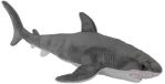 Nature Planet Knuffeldier witte haai - zachte pluche stof - veel details - grijs - 58 cm - Cadeau - Kinderen - Zeedieren