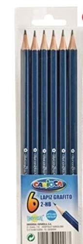 Carioca 152753 Graphit potloden 2-Hb geschikt voor school, kleur blauw, doos met 72 stuks