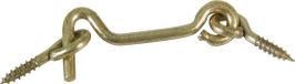 Amig windhaak / windhaken - staal - goudkleur - L7.5 cm - D4 mm - met schroefoog