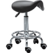Tabouret réglable en hauteur avec 5 roulettes et assise ergonomique rembourrée en mousse de polyuréthane, 36,2x37,5x51-66 cm, noir