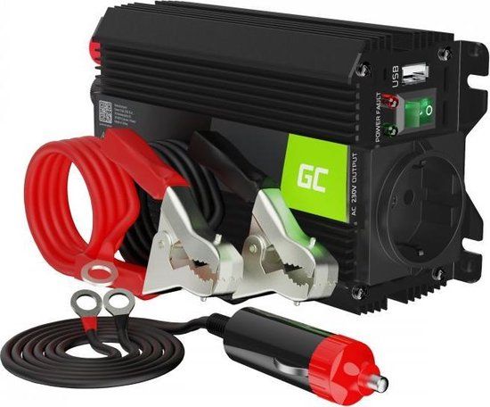 Spanningsomvormer Inverter PRO 24V naar 230V 300W / 600W - Zwart