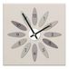 Wandklok Mareli Wandklok, 30 x 30 cm, bekleed met houten wijzerplaat met mat gelamineerd papier, geschikt voor woonkamer, keuken, kantoor, stil mechanisme, beige