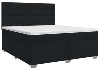 vidaXL Boxspringbed met matras met hoofdeinde Zwart 140 x 200 cm Stof