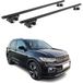 Omac Barres de toit en aluminium certifiées Tüv pour Vw T-cross 2019-2026 – Pour rails de toit standards – Rainure en T – Charge max 90 kg – 2 antivols noir