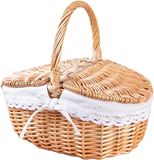 Merkloos Picknickmand Handgevlochten