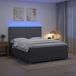 Maison Exclusive - lit boxspring LED avec matelas, gris foncé, 140 x 200 cm, rembourré