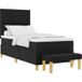 Prolenta Maison Exclusive - Boxspringbed met kussens, zwart, 200 x 100 cm, gestoffeerd
