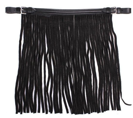 QHP Vliegenfrontriem leer - Pony - black