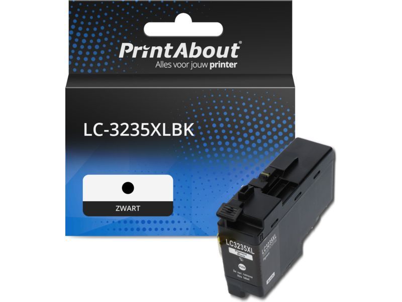 PrintAbout Inktcartridge LC-3235XLBK Zwart Hoge capaciteit geschikt voor Brother