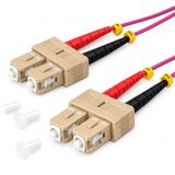 1aTTack.de 1x 1m OM4 LWL DX DUPLEX patchkabel SC/UPC - SC/UPC MM MULTIMODE - 50/125 µm LSZH violet